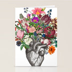 Anatomical heart and flowers Stationery Card Gallery Image 2