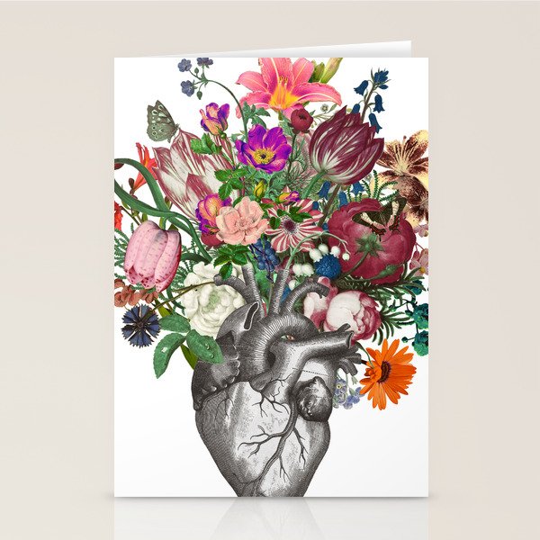 Anatomical heart and flowers Stationery Card Gallery Image 2