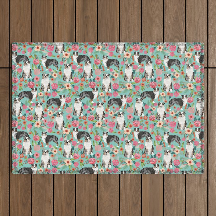 Australian Shepherd owners dog breed cute herding dogs aussie dogs animal pet portrait dog art Outdoor Rug Gallery Image 1