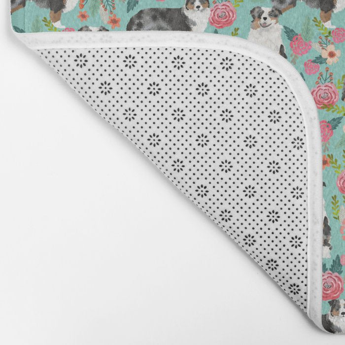 Australian Shepherd owners dog breed cute herding dogs aussie dogs animal pet portrait dog art Bath Mat Gallery Image 2