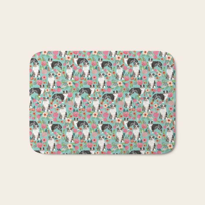 Australian Shepherd owners dog breed cute herding dogs aussie dogs animal pet portrait dog art Bath Mat Gallery Image 1