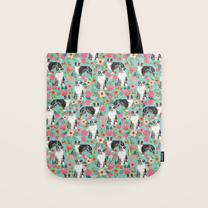 Australian Shepherd owners dog breed cute herding dogs aussie dogs animal pet portrait dog art Tote Bag Gallery Image 1