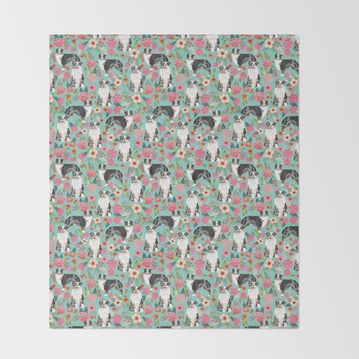 Australian Shepherd owners dog breed cute herding dogs aussie dogs animal pet portrait dog art Throw Blanket Gallery Image 2