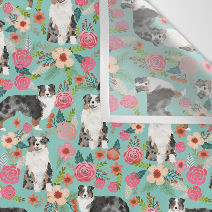 Australian Shepherd owners dog breed cute herding dogs aussie dogs animal pet portrait dog art Wall Tapestry Gallery Image 3