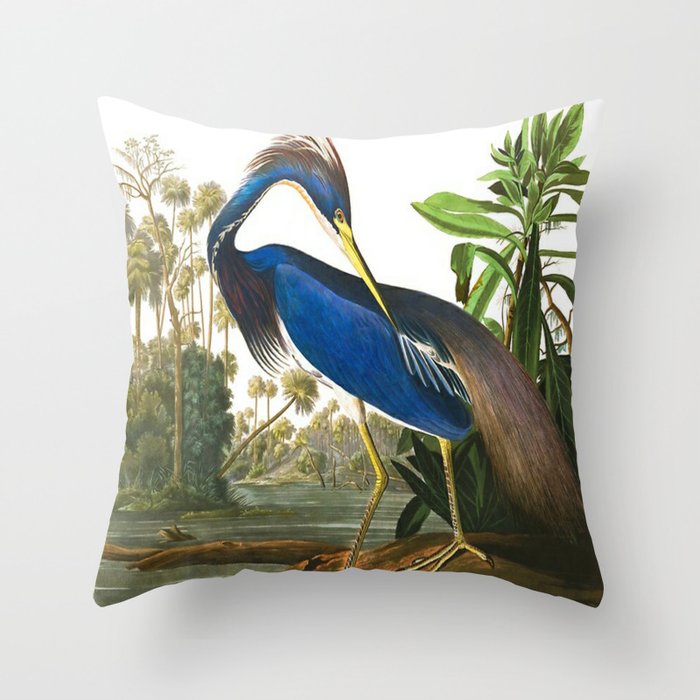 John James Audubon - Louisiana Heron Throw Pillow Gallery Image 6