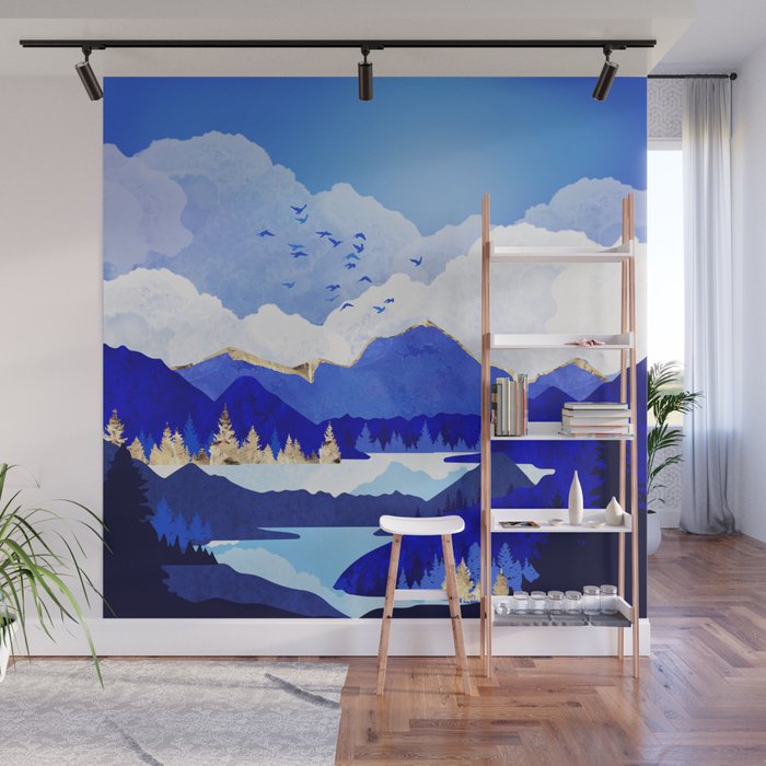 Blue Lake Wall Mural Gallery Image 1
