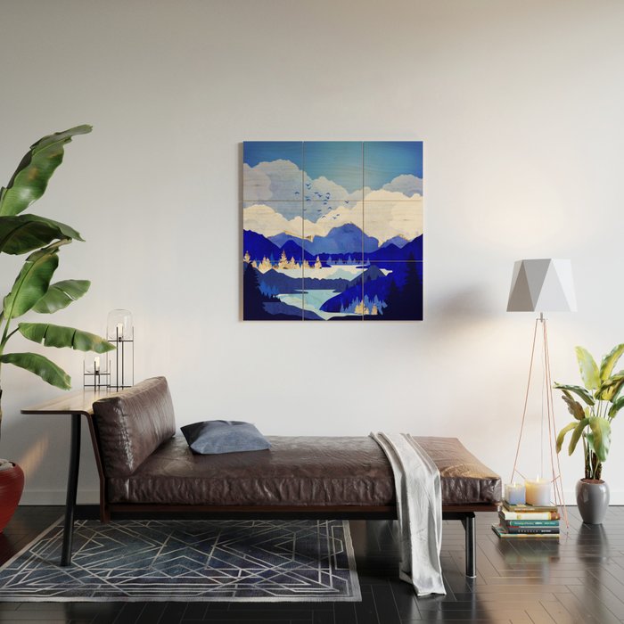 Blue Lake Wood Wall Art Gallery Image 2