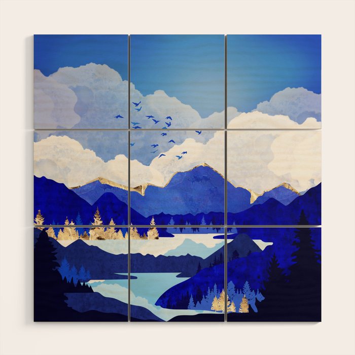 Blue Lake Wood Wall Art Gallery Image 1