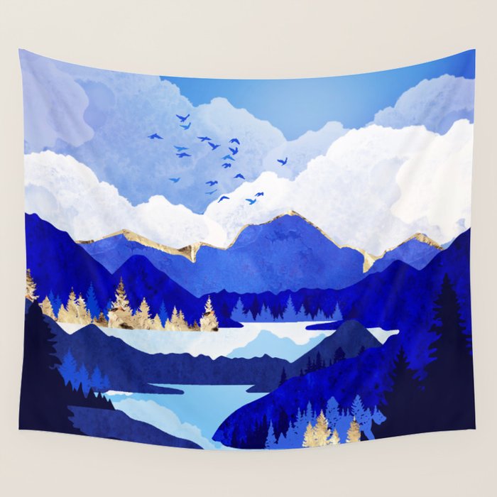 Blue Lake Wall Tapestry Gallery Image 1