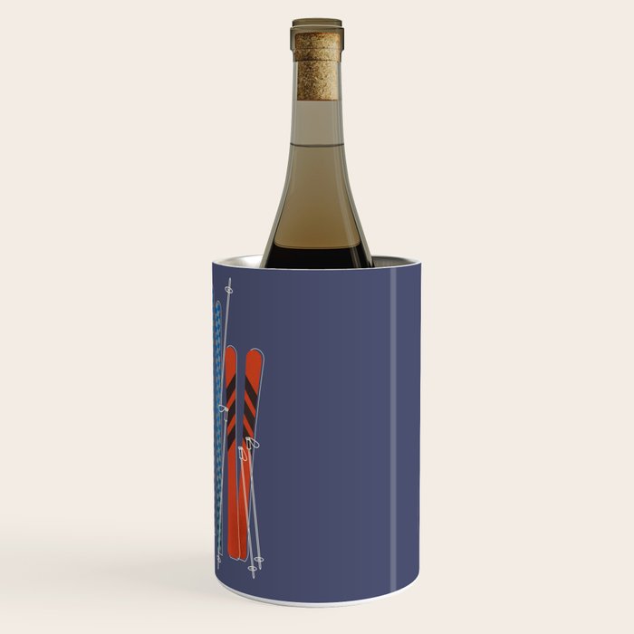 Retro Colorful Skis Wine Chiller Gallery Image 3