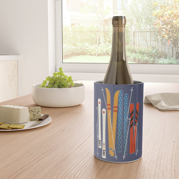 Retro Colorful Skis Wine Chiller Gallery Image 4