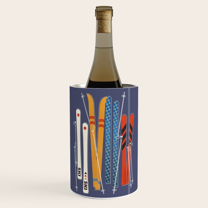 Retro Colorful Skis Wine Chiller Gallery Image 1