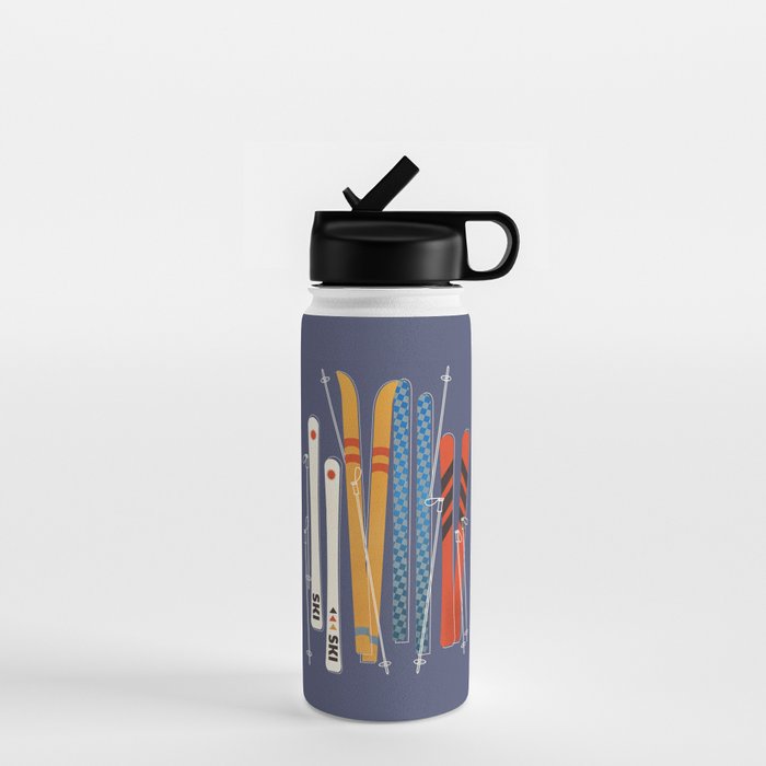 Retro Colorful Skis Water Bottle Gallery Image 1