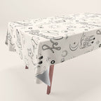 Howdy. Black and White Good Luck Charms Tablecloth Gallery Image 1