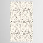 Howdy. Black and White Good Luck Charms Tablecloth Gallery Image 2