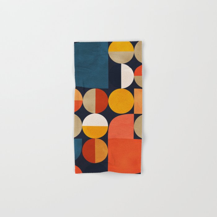 mid century geometric abstract Bath Towel Gallery Image 1