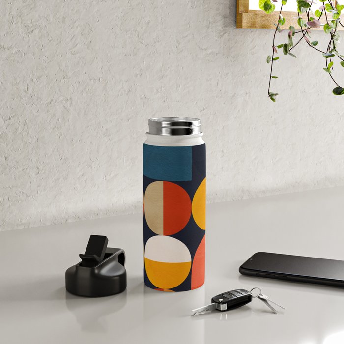 mid century geometric abstract Water Bottle Gallery Image 4