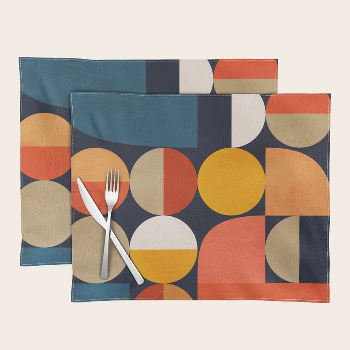 mid century geometric abstract Placemat Gallery Image 1