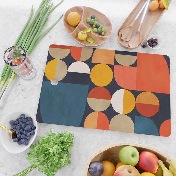 mid century geometric abstract Cutting Board Gallery Image 2