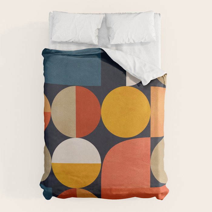 mid century geometric abstract Duvet Cover Gallery Image 6