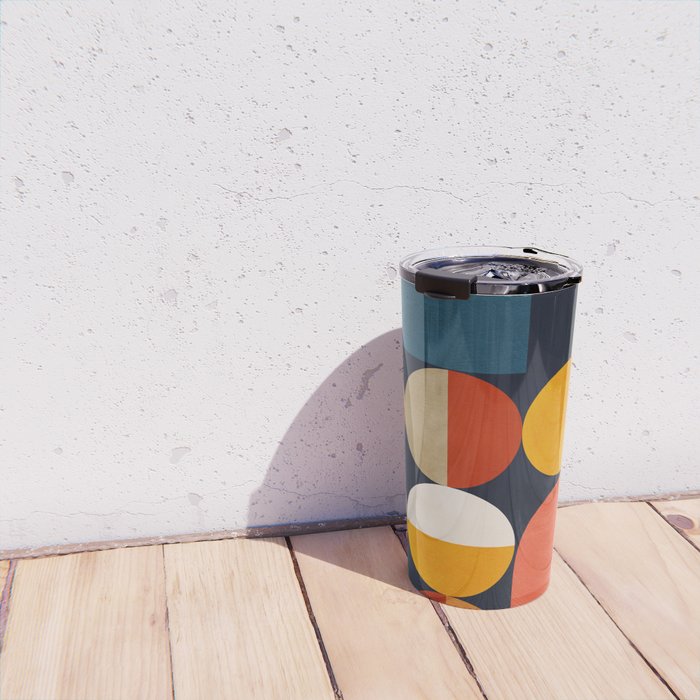 mid century geometric abstract Travel Mug Gallery Image 4