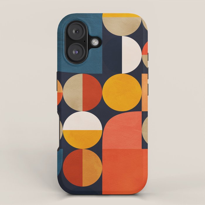 mid century geometric abstract iPhone Case Gallery Image 1