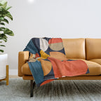 mid century geometric abstract Throw Blanket Gallery Image 1
