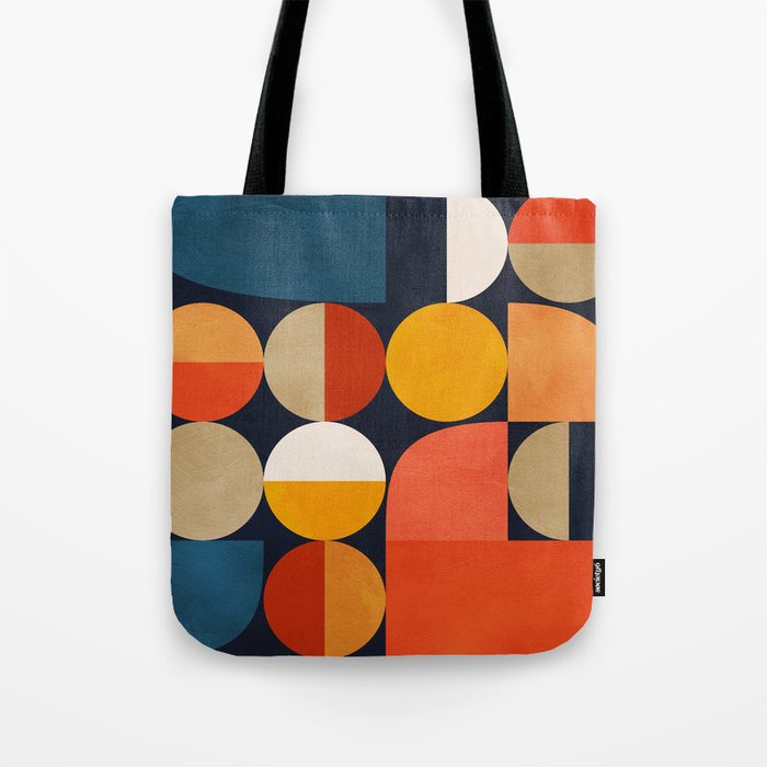 mid century geometric abstract Tote Bag Gallery Image 1