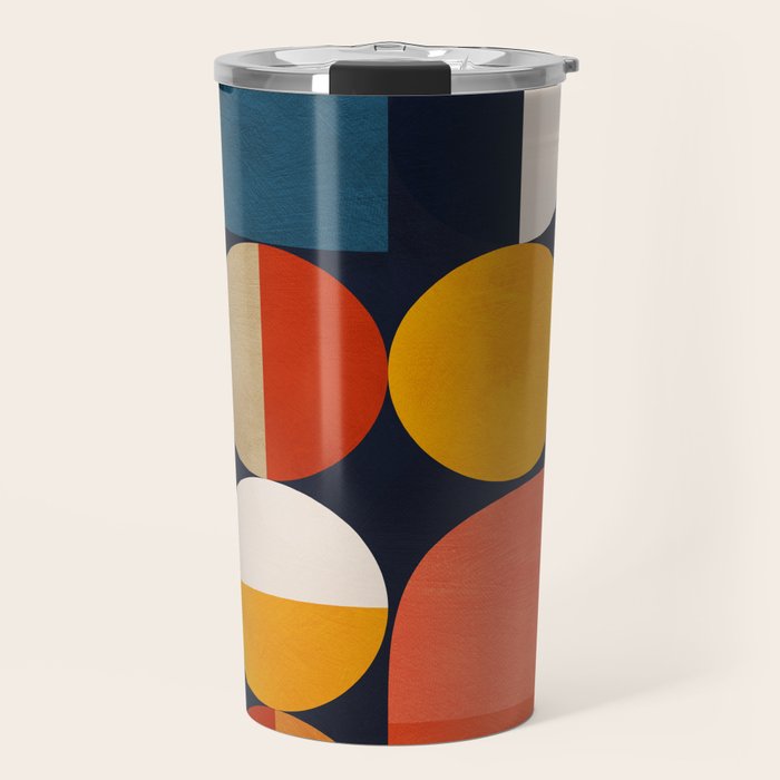 mid century geometric abstract Travel Mug Gallery Image 1