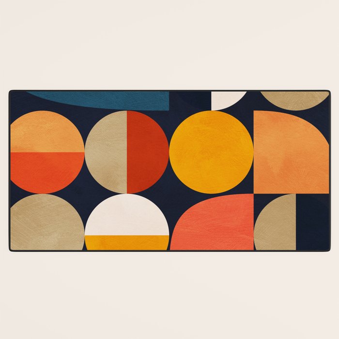 mid century geometric abstract Desk Mat Gallery Image 3