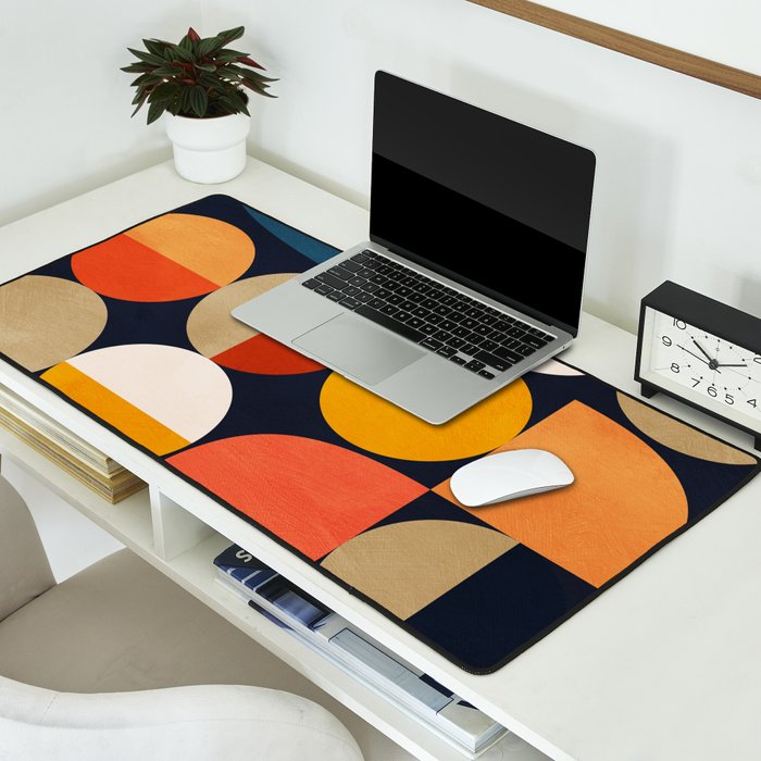 mid century geometric abstract Desk Mat Gallery Image 2