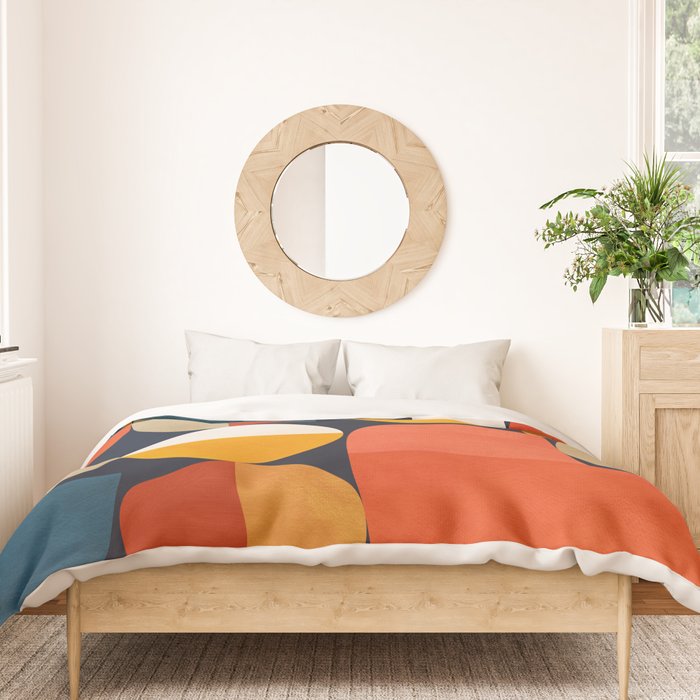 mid century geometric abstract Duvet Cover Gallery Image 3