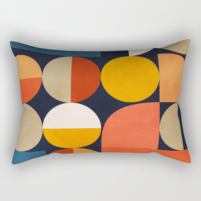 mid century geometric abstract Rectangular Pillow Gallery Image 1