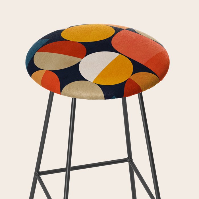 mid century geometric abstract Stool Gallery Image 2
