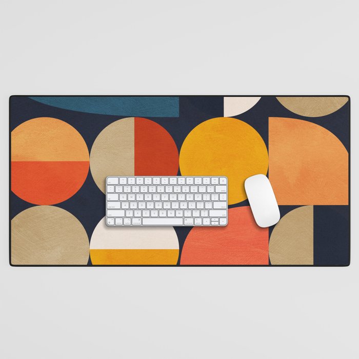 mid century geometric abstract Desk Mat Gallery Image 1