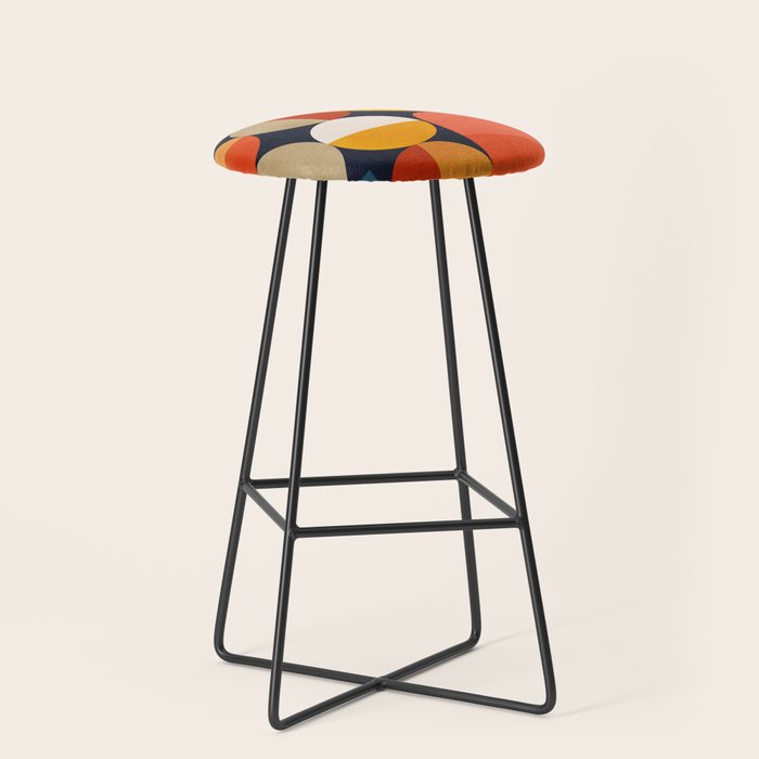 mid century geometric abstract Stool Gallery Image 1
