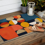 mid century geometric abstract Outdoor Rug Gallery Image 2