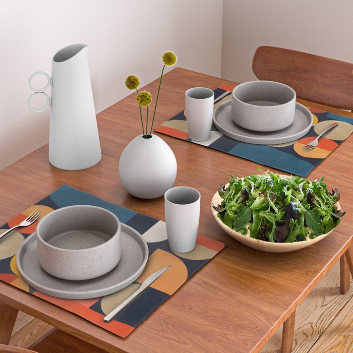 mid century geometric abstract Placemat Gallery Image 2