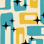 Retro Mid Century Modern Abstract Pattern 224 Blue and Yellow Coffee Mug Gallery Image 2