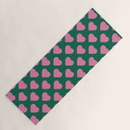 Bubblegum and Forest Just Hearts Yoga Mat Gallery Image 1