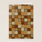 Retro Flowers Check Pattern IV Stationery Card Gallery Image 2