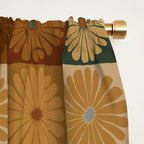 Retro Flowers Check Pattern IV Window Curtain Gallery Image 2