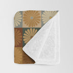 Retro Flowers Check Pattern IV Throw Blanket Gallery Image 3