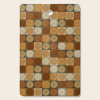 Retro Flowers Check Pattern IV Cutting Board Gallery Image 1