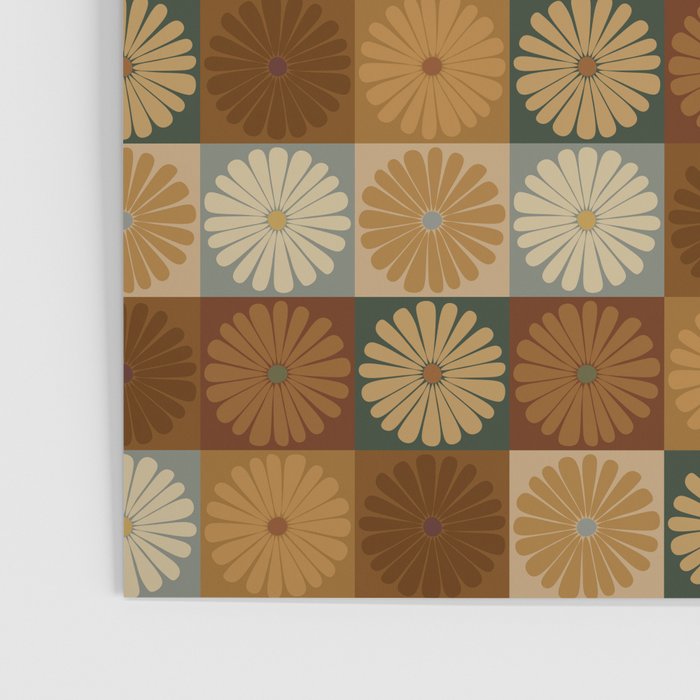 Retro Flowers Check Pattern IV Poster Gallery Image 3