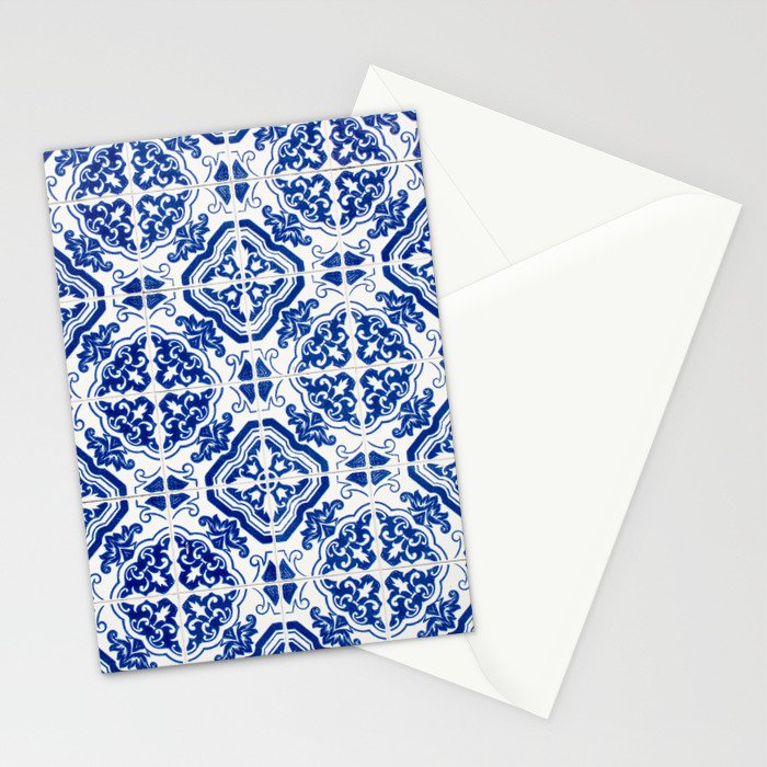 Mediterranean Tile Pattern Portuguese Azulejos Art Stationery Card Gallery Image 2