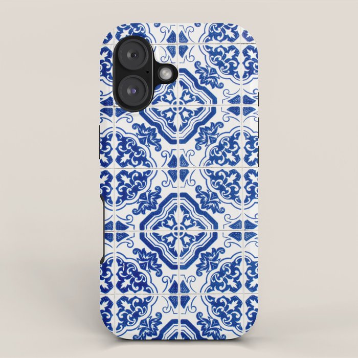 Mediterranean Tile Pattern Portuguese Azulejos Art iPhone Case Gallery Image 1