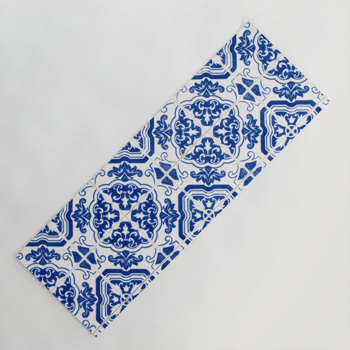 Mediterranean Tile Pattern Portuguese Azulejos Art Yoga Mat Gallery Image 1