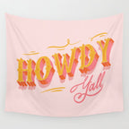 Howdy Y'all | Yellow Orange Pink Wall Tapestry Gallery Image 4