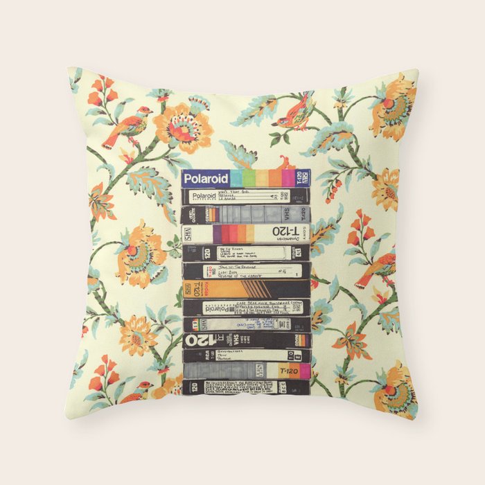VHS and Entry Hall Wallpaper Throw Pillow Gallery Image 6